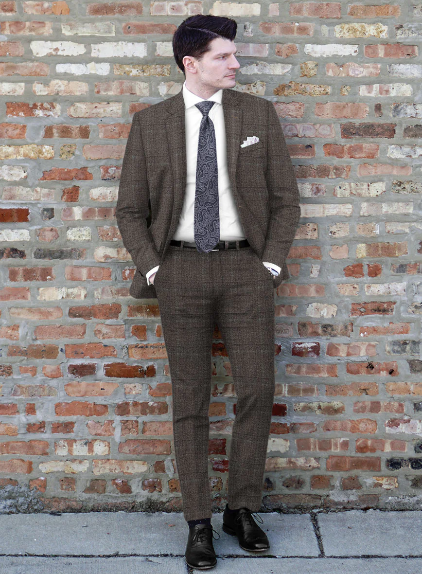 Italian Sift Brown Glen Flannel Suit - Image 2