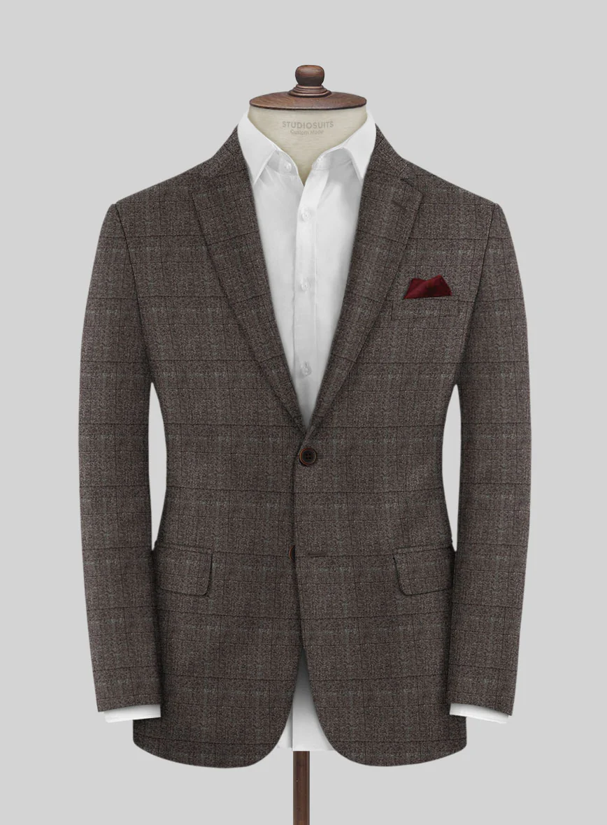 Italian Sift Brown Glen Flannel Suit - Image 3
