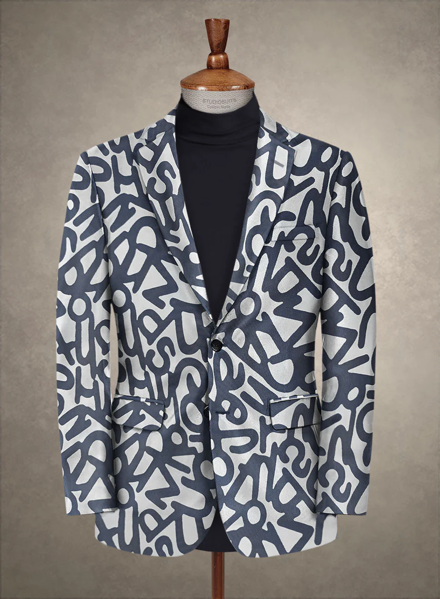 Italian Silk Alfabeto Suit - Image 3