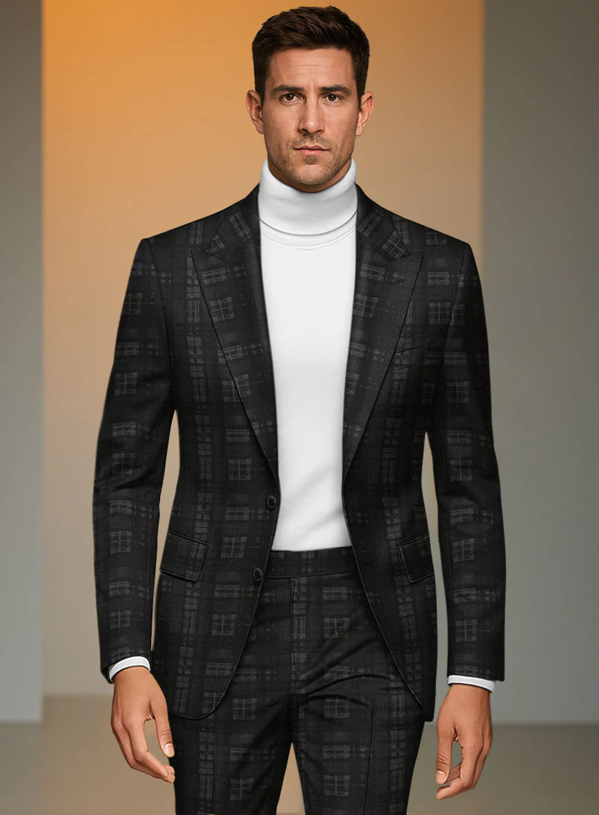 Italian Silk Black Static Suit - Image 3