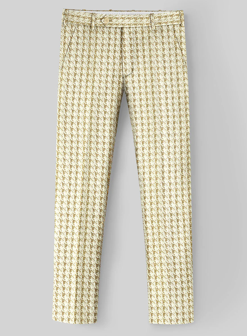 Italian Silk Golden Houndstooth Suit - Image 5