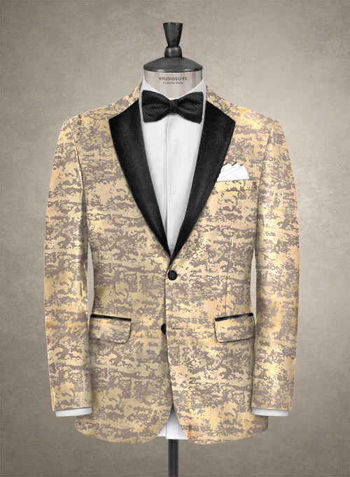 Italian Silk Golden Tuxedo Suit - Image 2