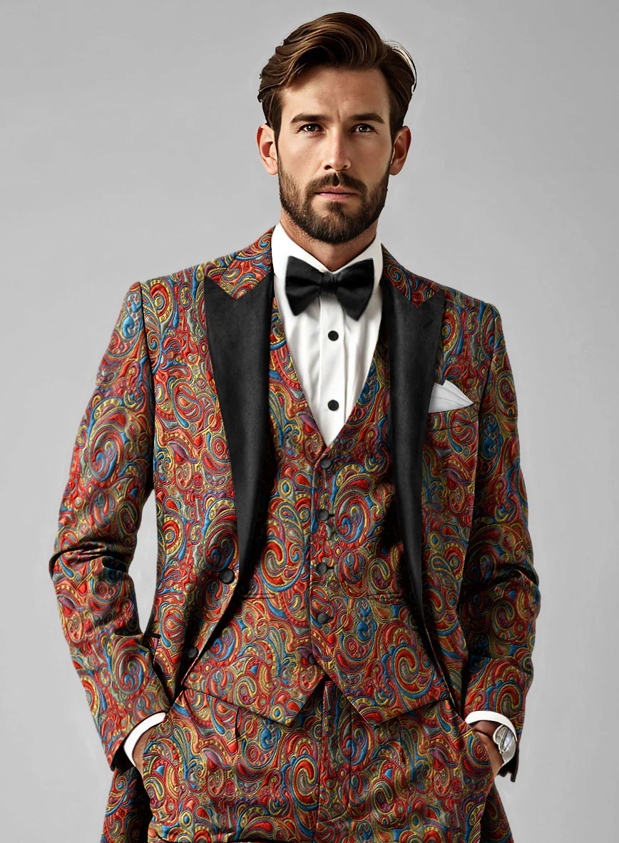 Italian Silk Socorro 3 Piece Tuxedo Suit - Image 2
