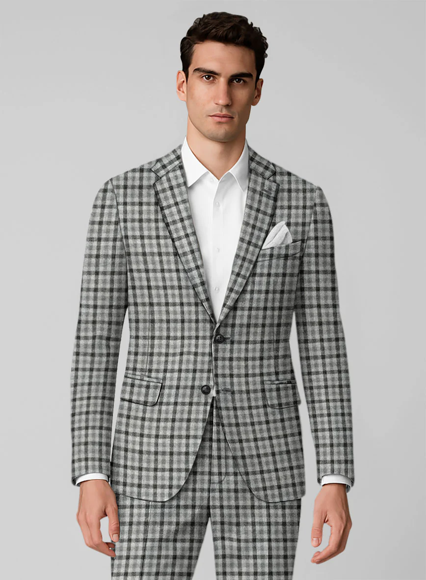 Italian Silverthorn Check Tweed Suit - Image 3