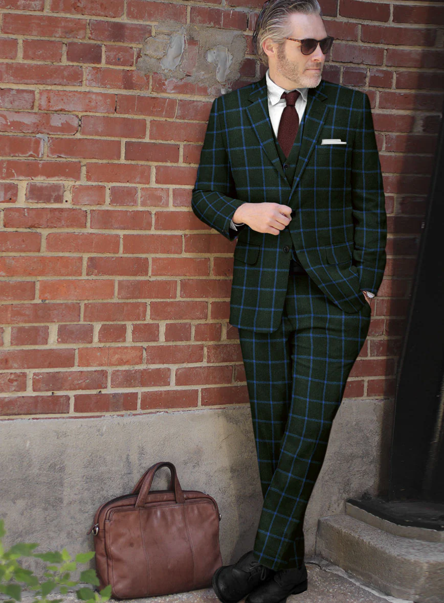 Italian Simma Checks Tweed Suit - Image 2
