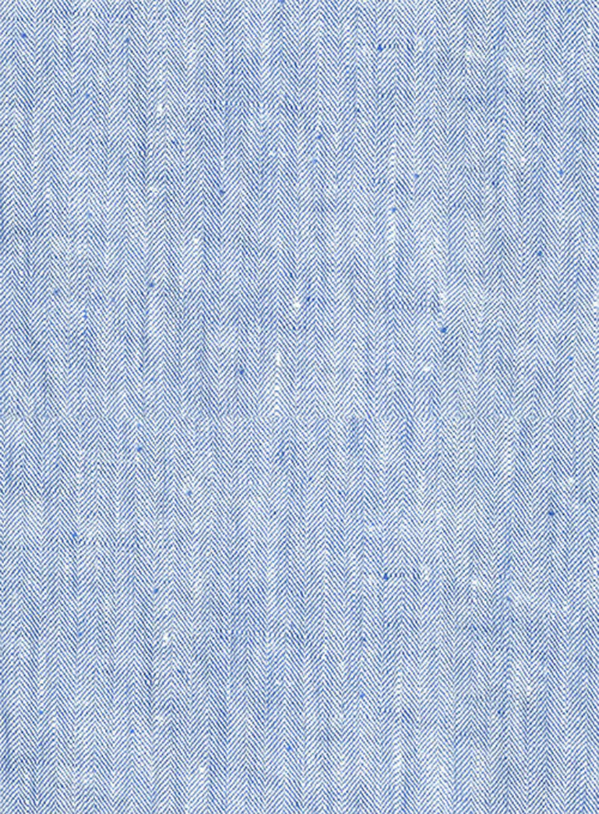 Italian Sky Blue Linen Highland Trousers - Image 7