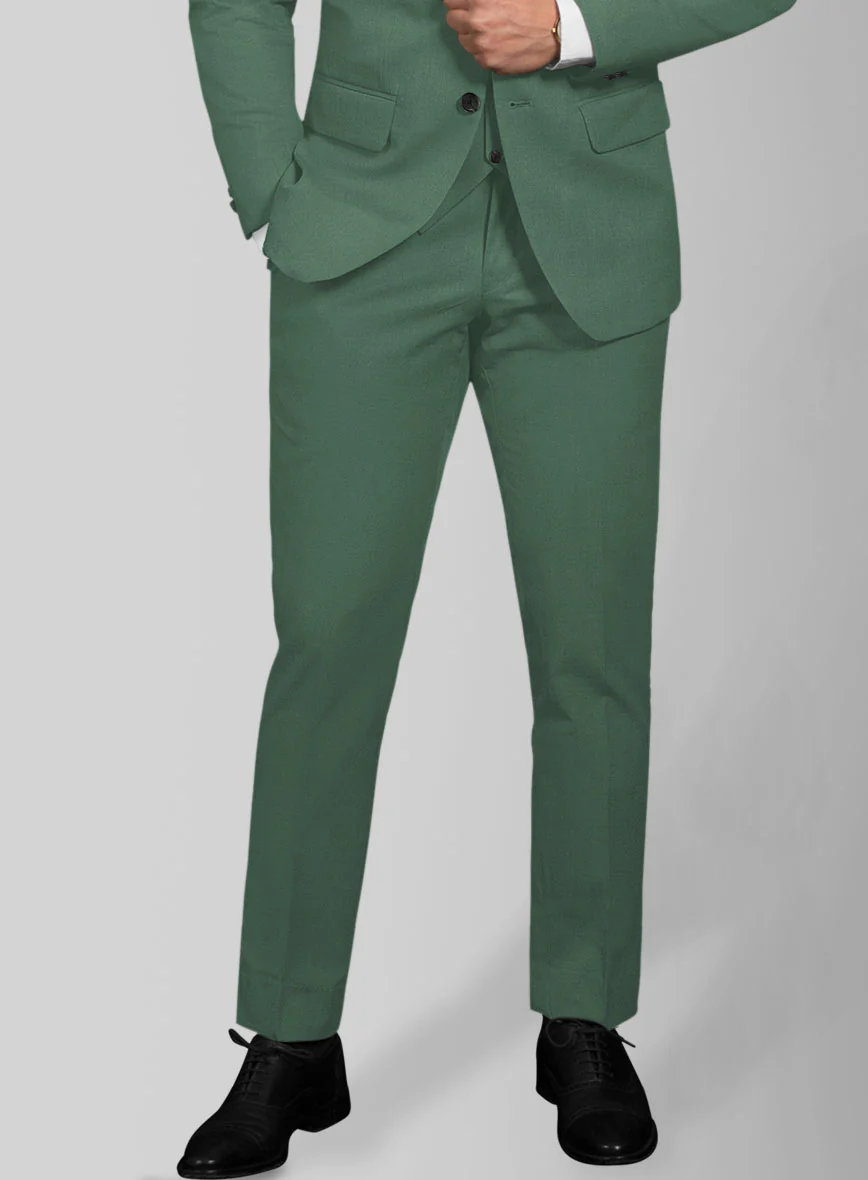 Italian Spring Green Cotton Stretch Pants - Image 2