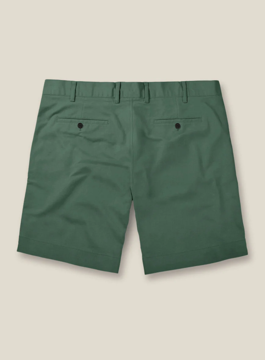 Italian Spring Green Cotton Stretch Shorts - Image 2