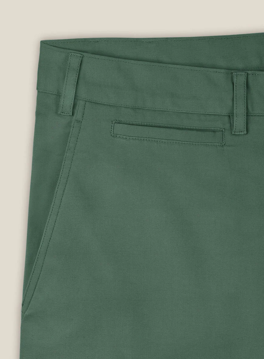 Italian Spring Green Cotton Stretch Shorts - Image 4