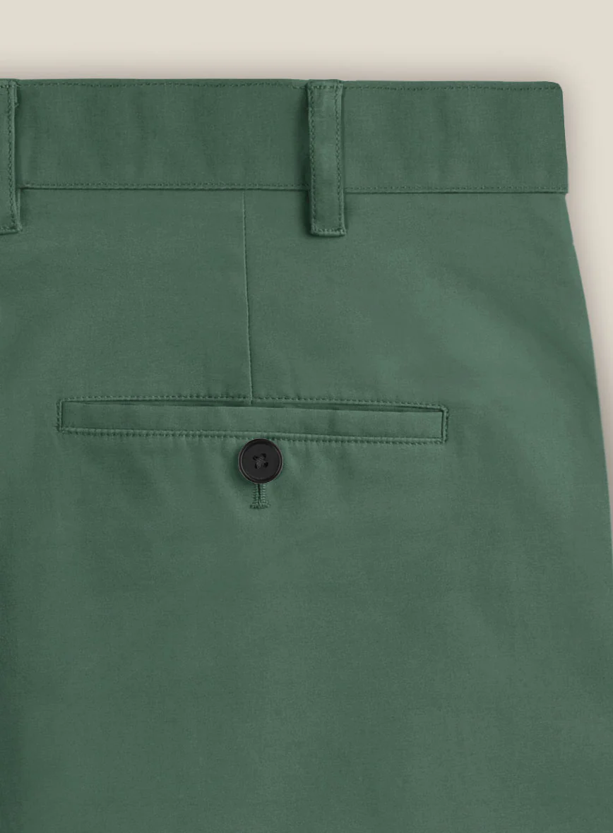 Italian Spring Green Cotton Stretch Shorts - Image 5