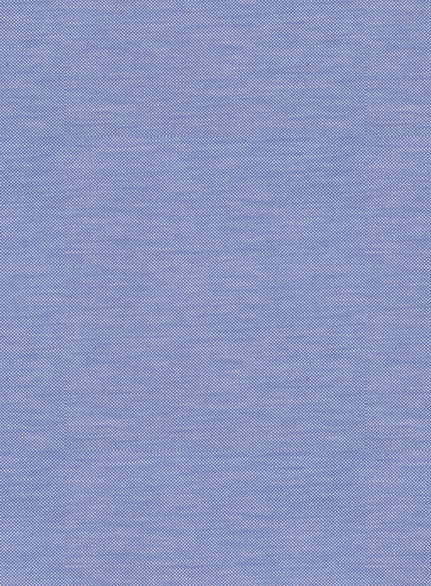 Italian Steel Blue Stretch Cotton Shirt - Image 3