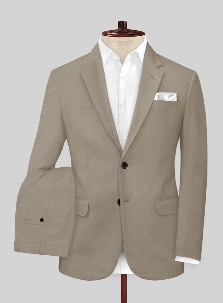 Italian Stone Khaki Cotton Stretch Suit - Image 2