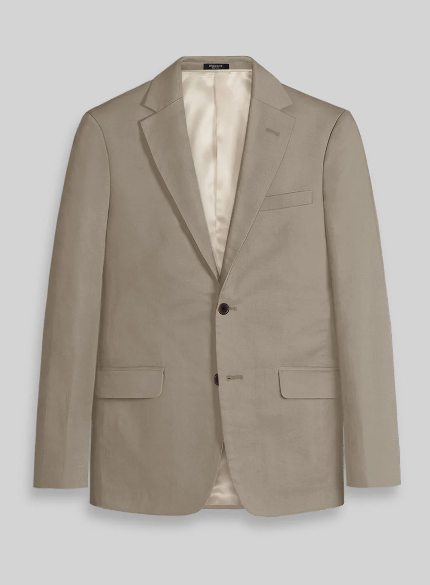 Italian Stone Khaki Cotton Stretch Suit - Image 3