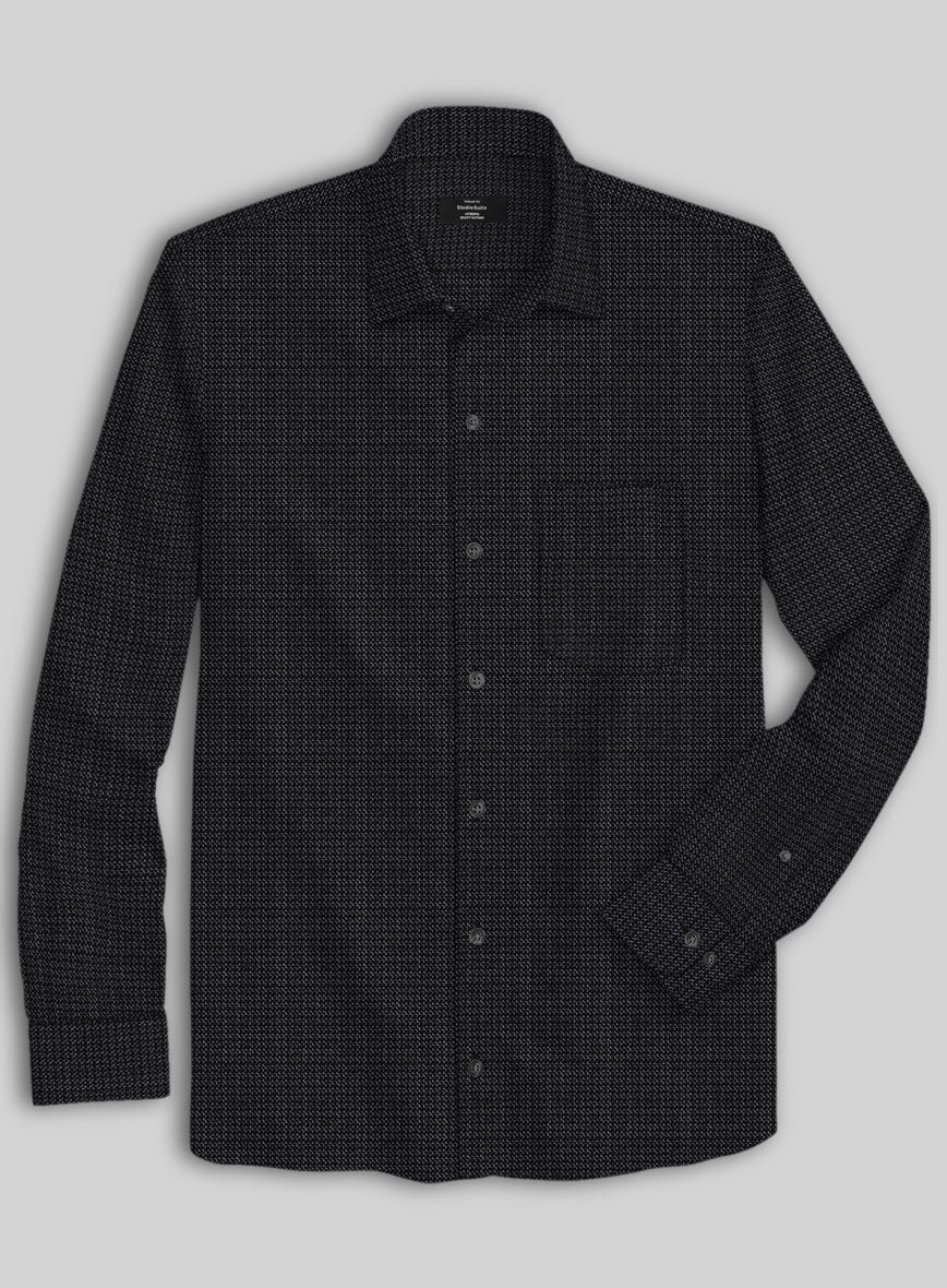 Italian Stretch Black Matrix Shirt - Image 2