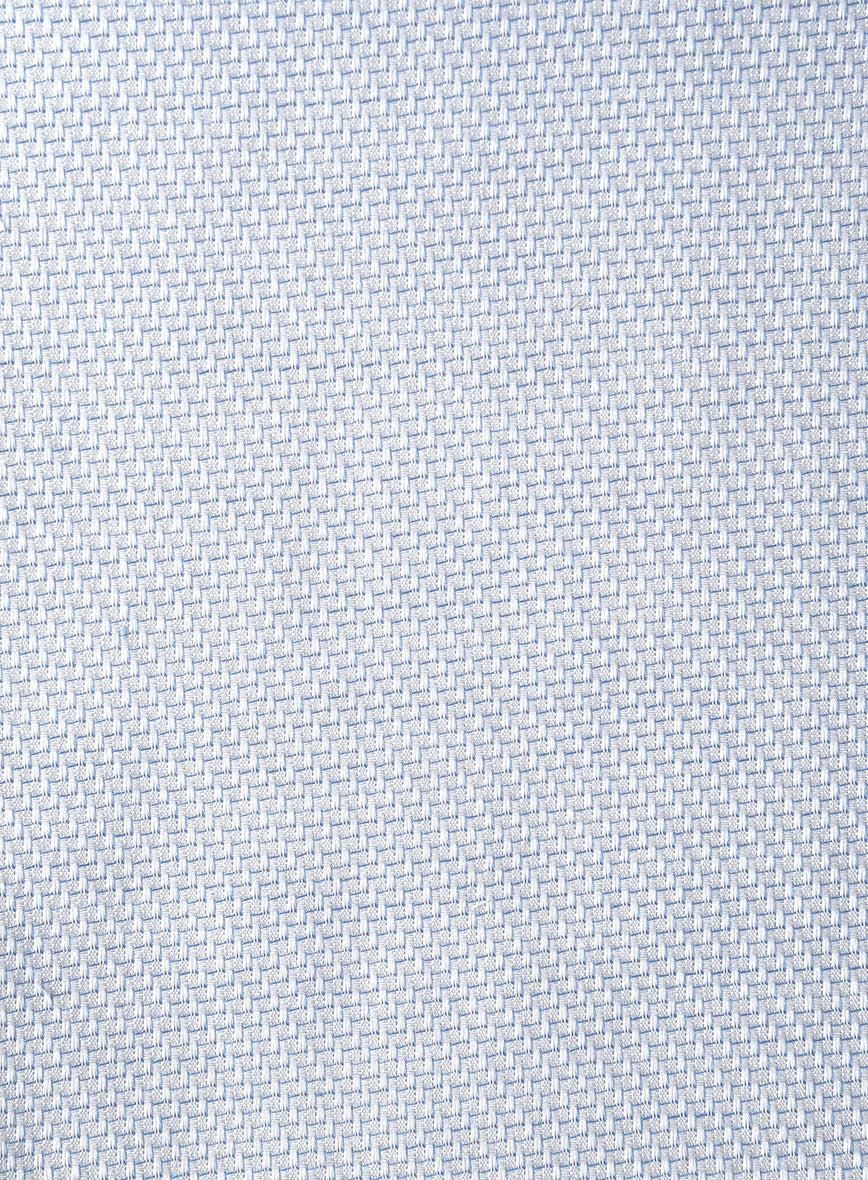Italian Stretch Blue Fret Shirt - Image 4