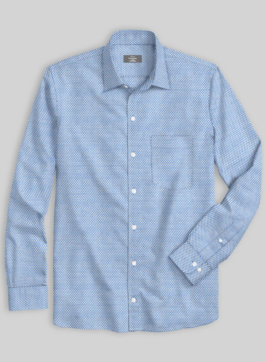 Italian Stretch Blue Starburst Shirt - Image 2
