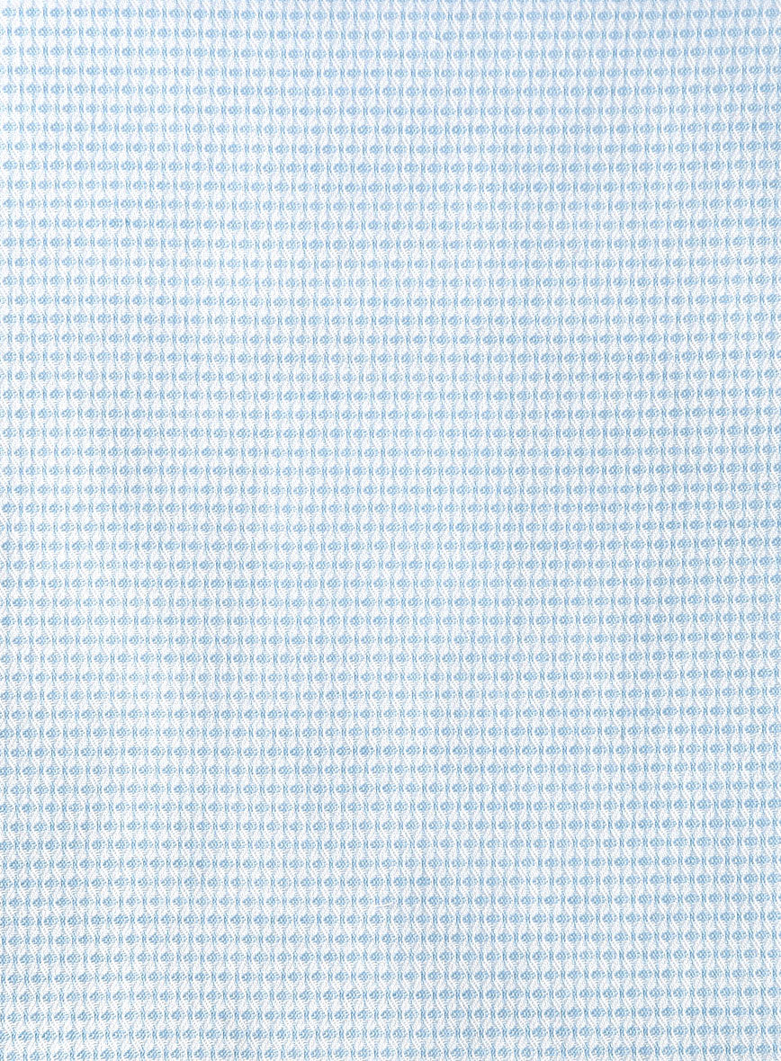 Italian Stretch Blue Trellis Shirt - Image 3