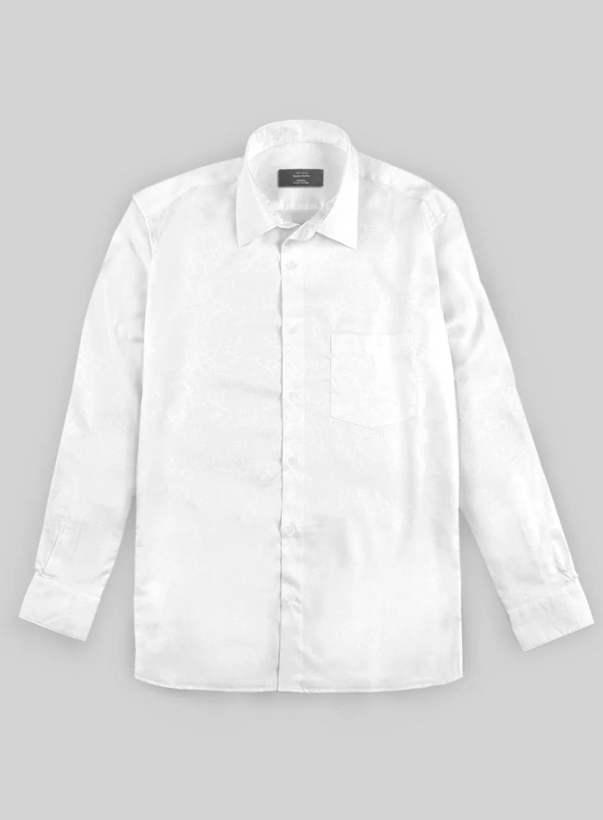 Italian Stretch White Paisley Shirt - Image 2