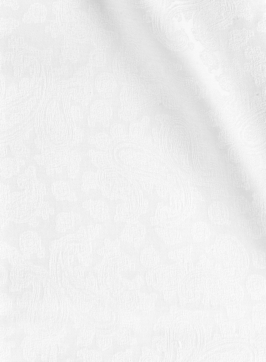 Italian Stretch White Paisley Shirt - Image 3
