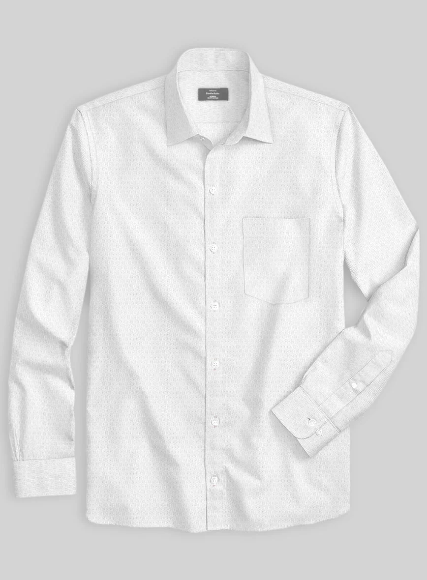 Italian Stretch White Swirl Shirt - Image 2