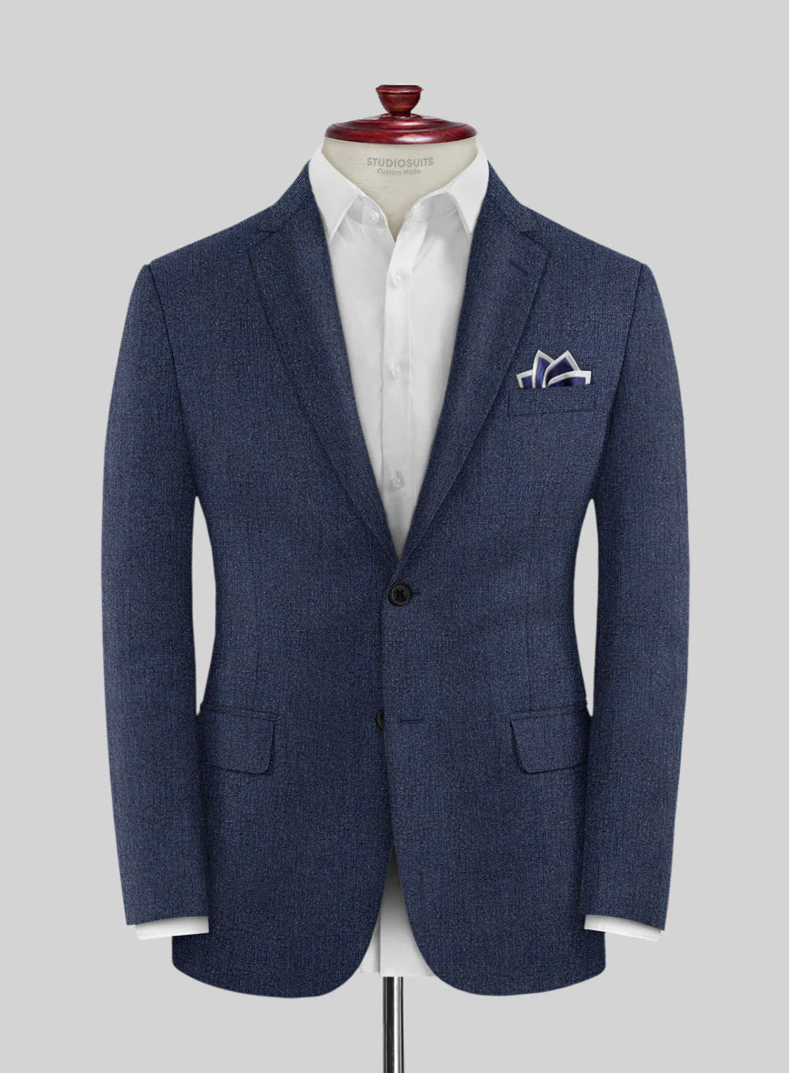 Italian Tavi Blue Nailhead Flannel Suit - Image 3