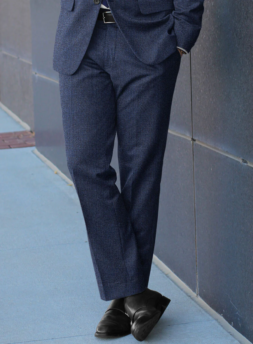 Italian Tavi Blue Nailhead Flannel Suit - Image 4