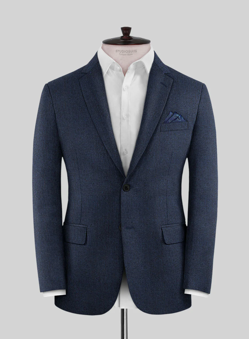 Italian Tavi Dark Blue Nailhead Flannel Suit - Image 3
