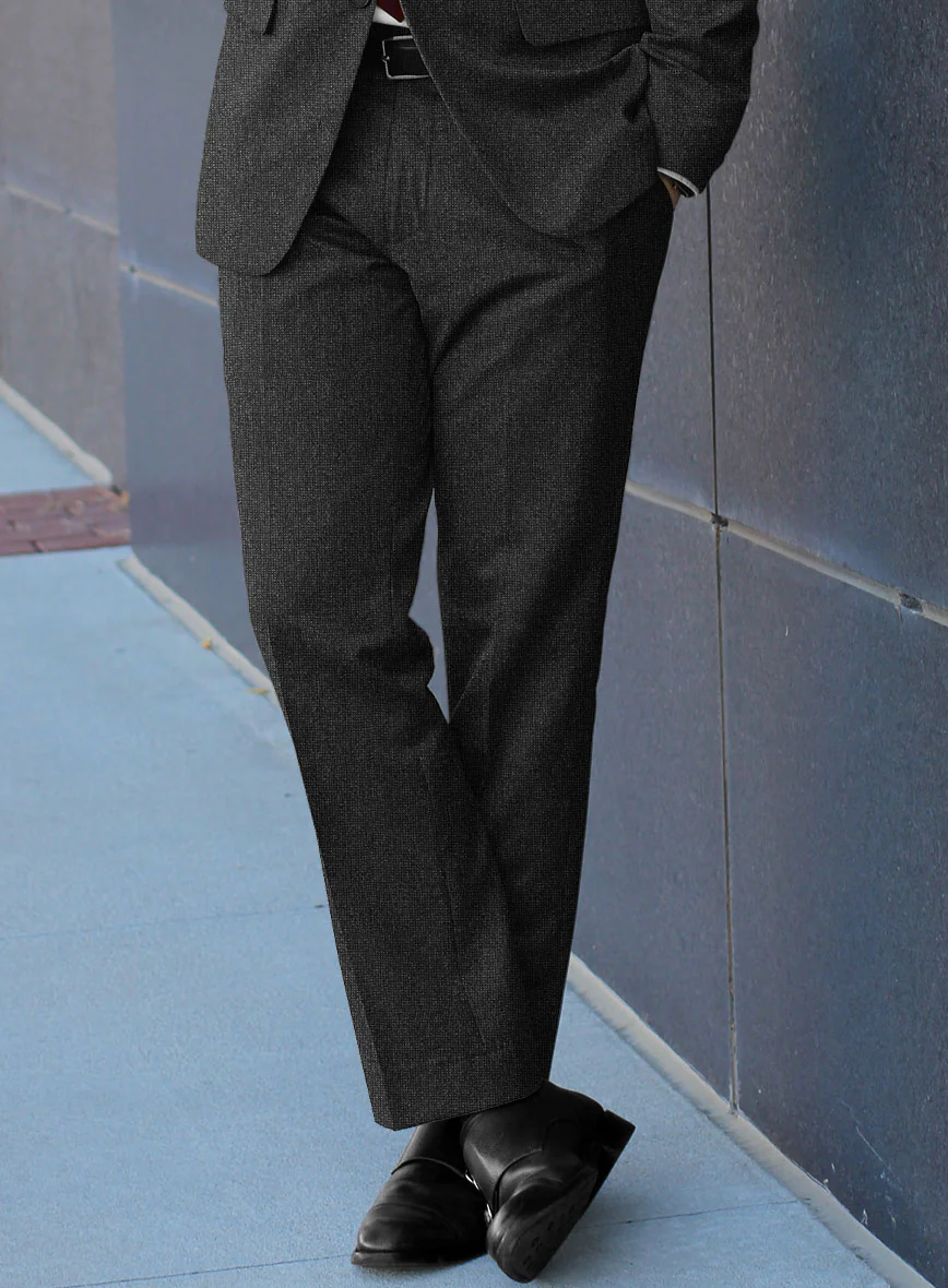 Italian Tavi Dark Gray Nailhead Flannel Suit - Image 4
