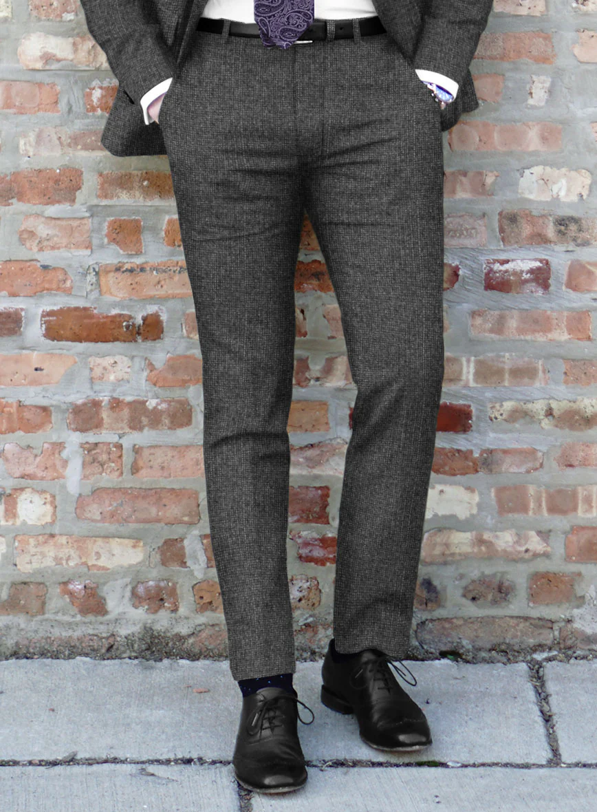 Italian Tavi Gray Nailhead Flannel Pants - Image 2