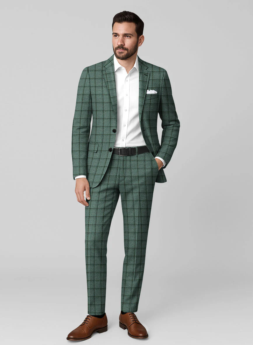 Italian Tealmoor Check Tweed Suit
