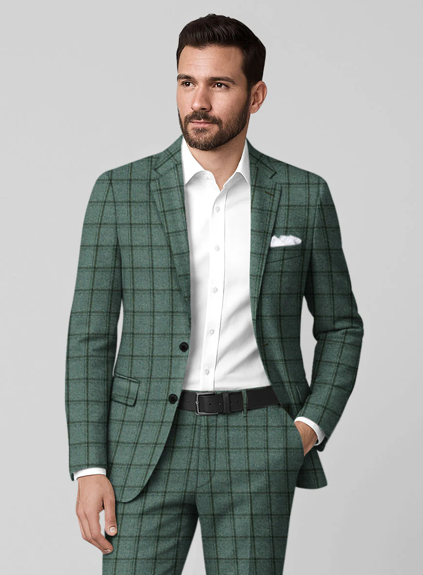 Italian Tealmoor Check Tweed Suit - Image 3