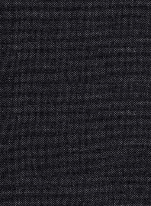 Italian Tela Black Wool Linen Suit - Image 2