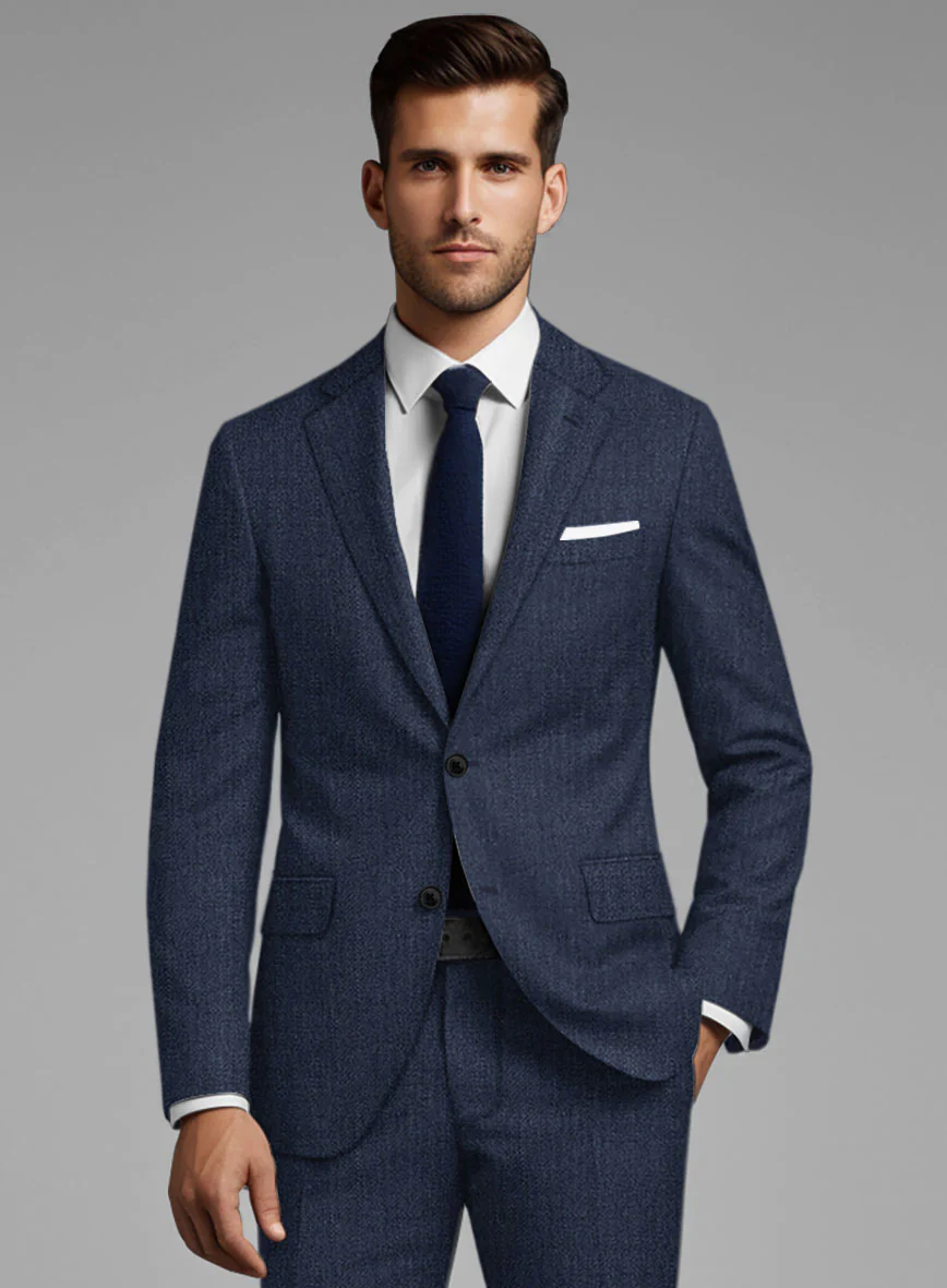 Italian Tela Indigo Blue Wool Jacket - Image 2