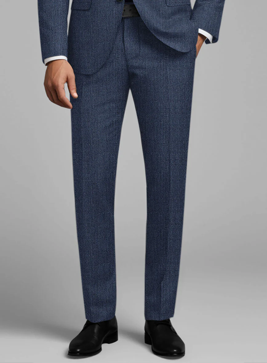 Italian Tela Indigo Blue Wool Pants - Image 2