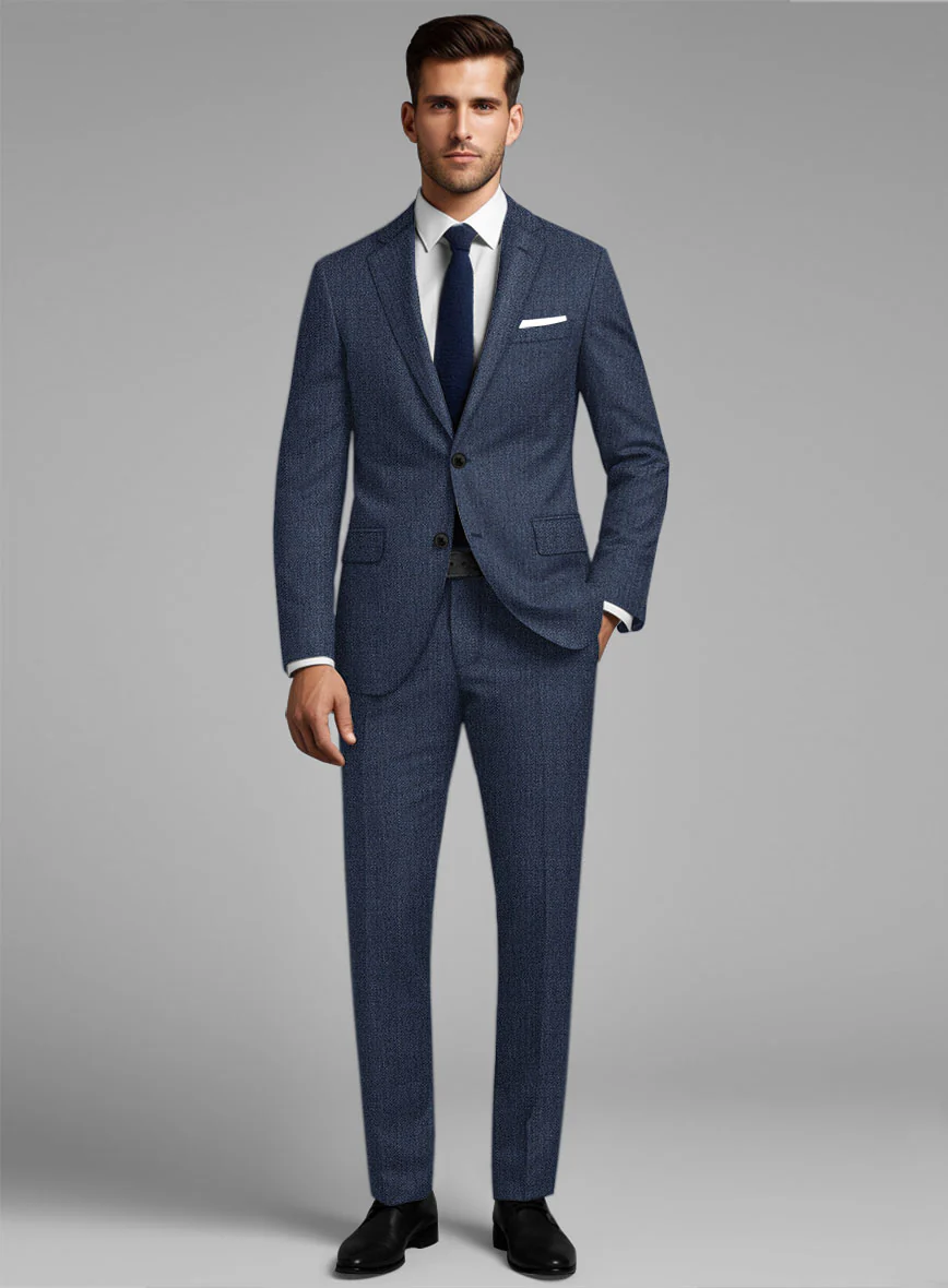 Italian Tela Indigo Blue Wool Suit - Image 2