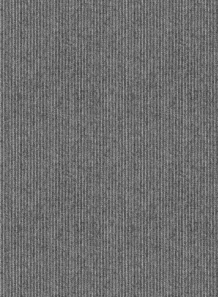 Italian Tiga Gray Mini Pinstripe Flannel Suit - Image 7