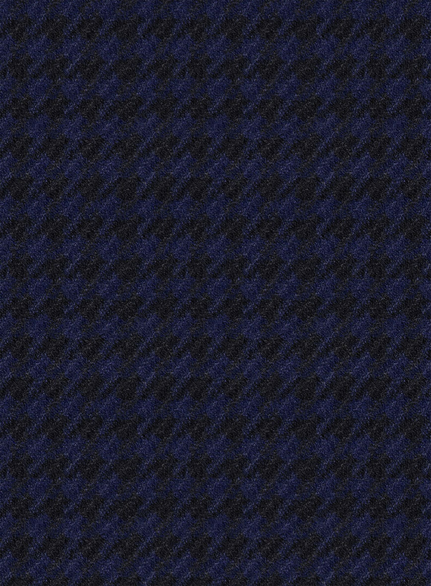 Italian Timas Navy Blue Houndstooth Flannel Pants - Image 3