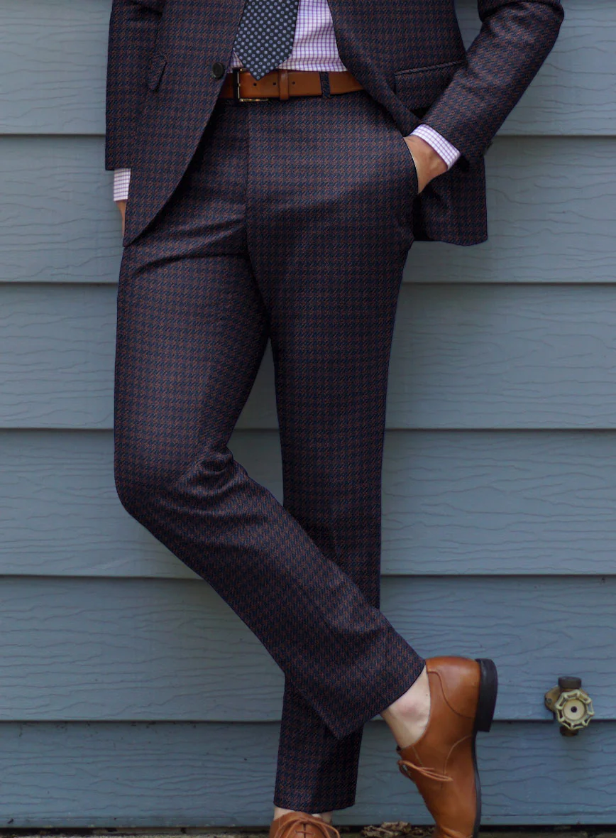 Italian Timas Purple Houndstooth Flannel Pants - Image 2