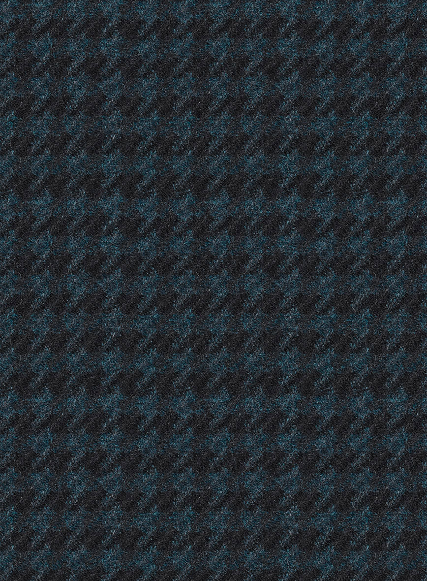 Italian Timas Teal Blue Houndstooth Flannel Jacket - Image 2
