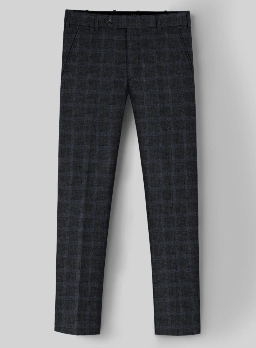 Italian Trek Dark Blue Checks Flannel Suit - Image 7