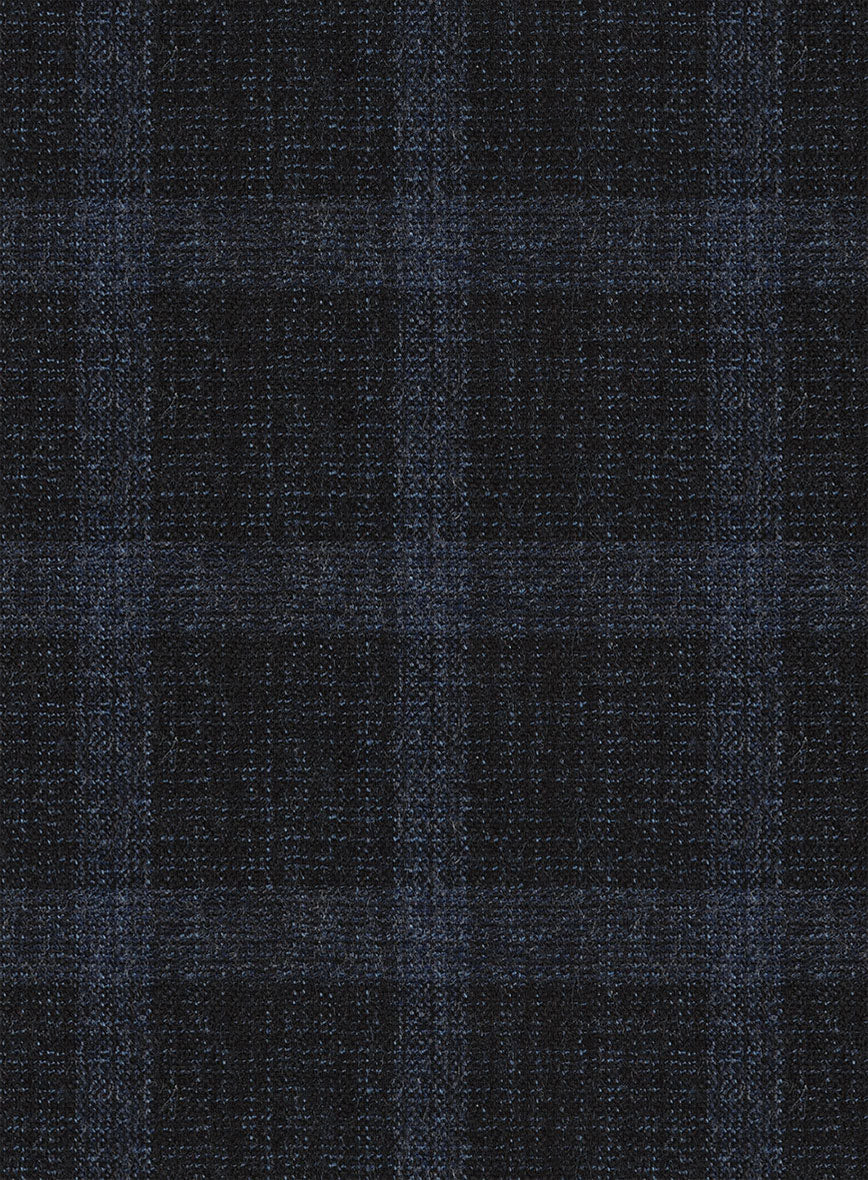 Italian Trek Dark Blue Checks Flannel Suit - Image 9