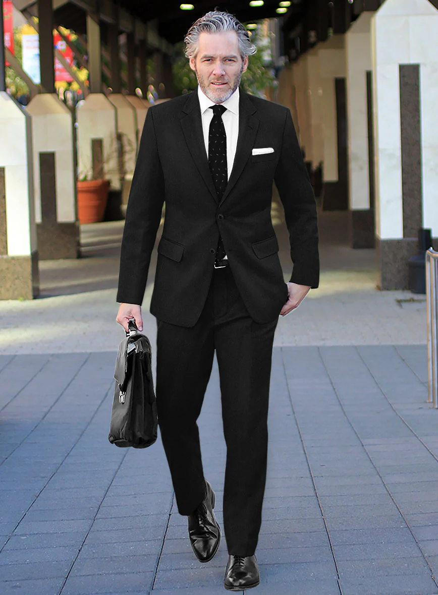 Italian Turna Black Flannel Suit - Image 2