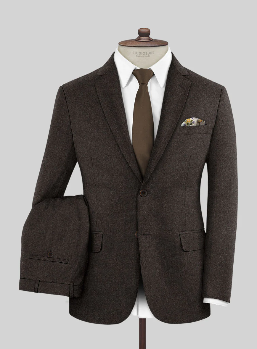 Italian Turna Brown Flannel Suit