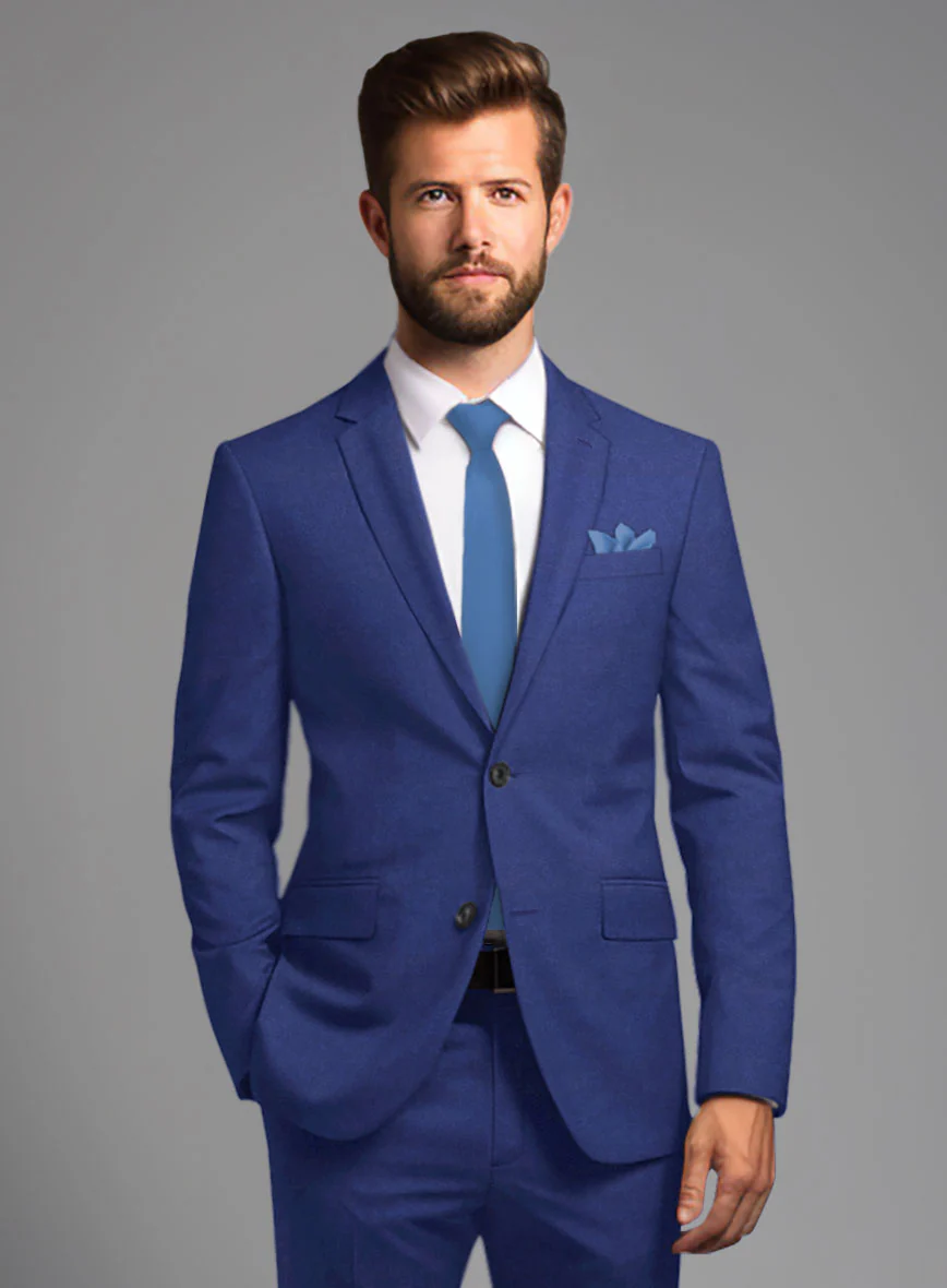 Italian Turna Cobalt Blue Flannel Suit - Image 4