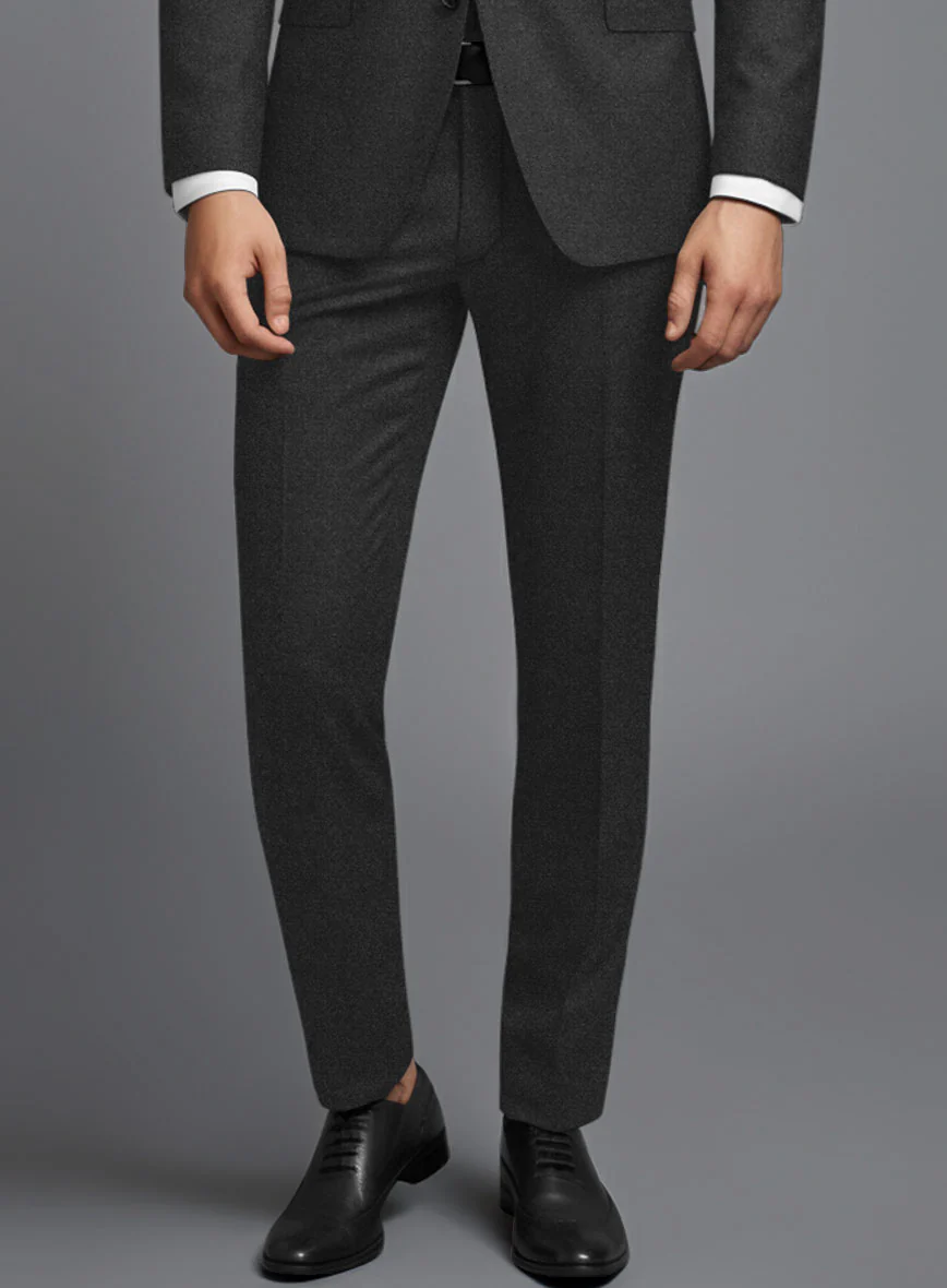 Italian Turna Dark Gray Flannel Pants - Image 2