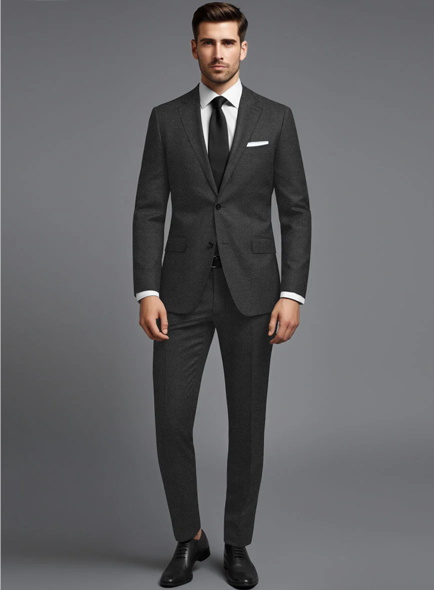 Italian Turna Dark Gray Flannel Suit - Image 2