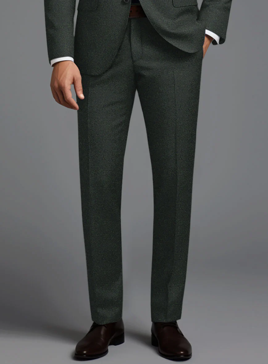 Italian Turna Dark Green Flannel Pants - Image 2