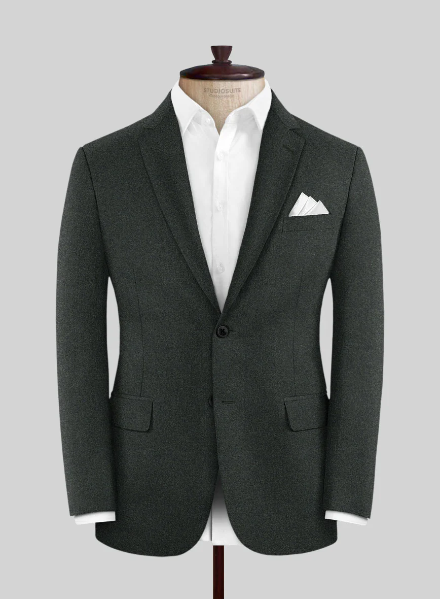 Italian Turna Dark Green Flannel Suit - Image 3