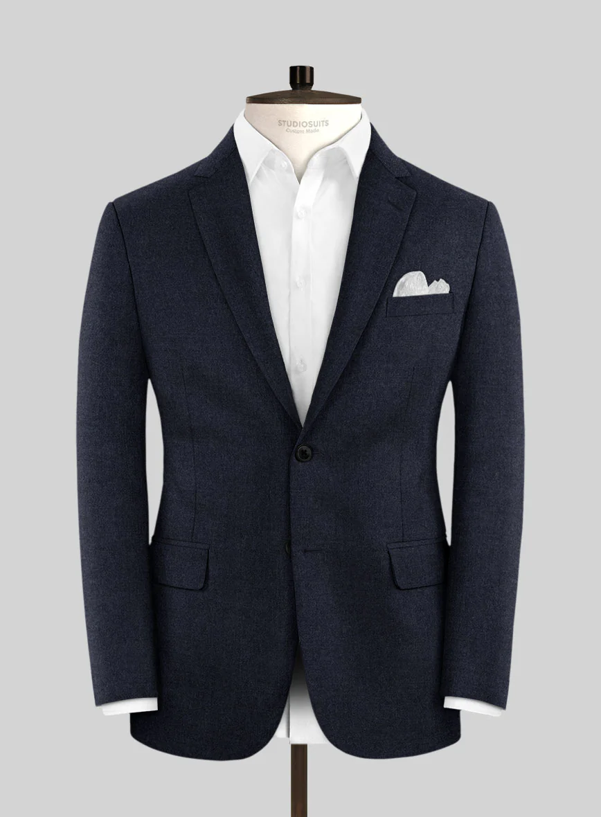 Italian Turna Dark Navy Flannel Suit - Image 3