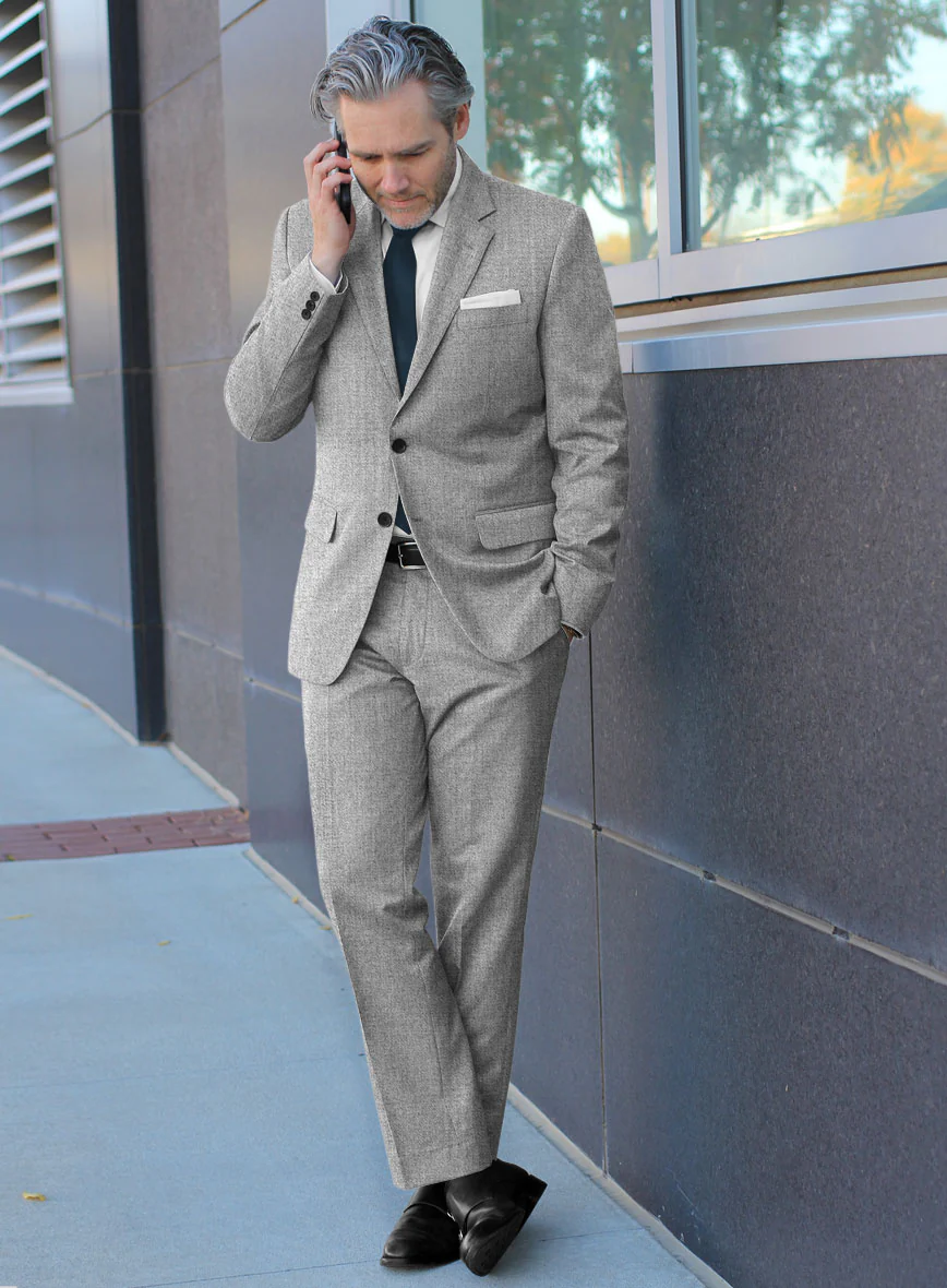Italian Turna Light Gray Flannel Suit - Image 2